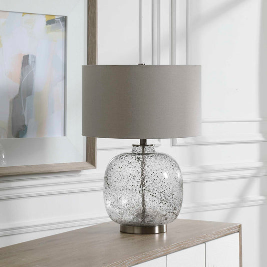 Storm - Glass Table Lamp - Pearl Silver
