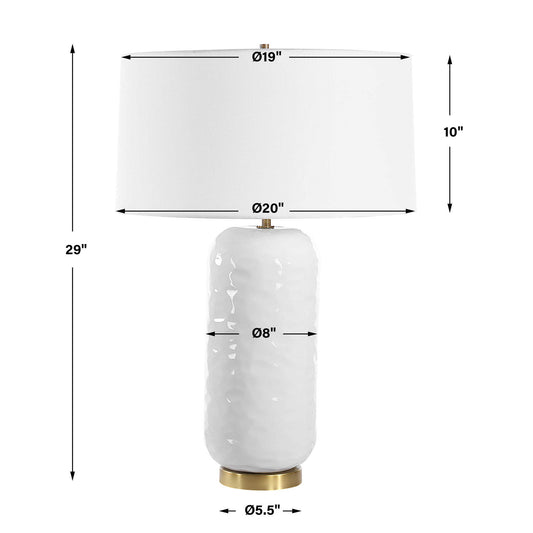 Iona - White Glaze Table Lamp - White