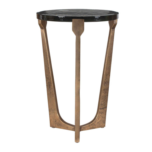 Bohdi - Outdoor Accent Table - Brass / Black