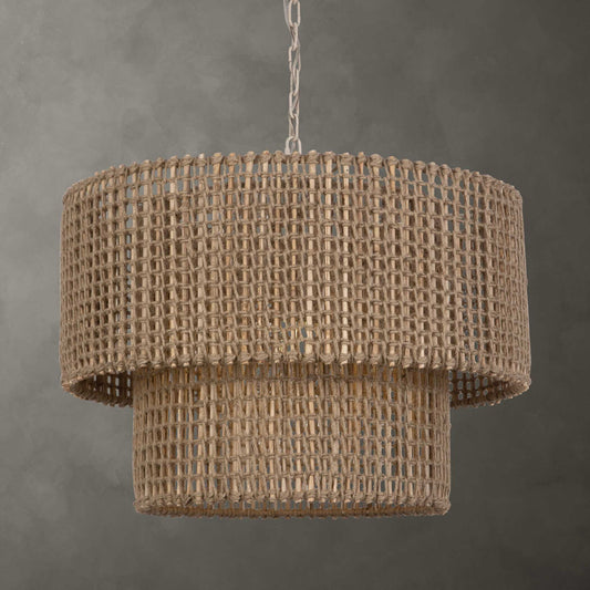 Biswas - Woven Jute 1 Light Pendant - Beige