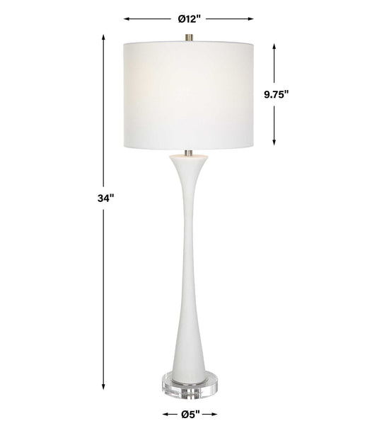 Fountain - Marble Buffet Lamp - White