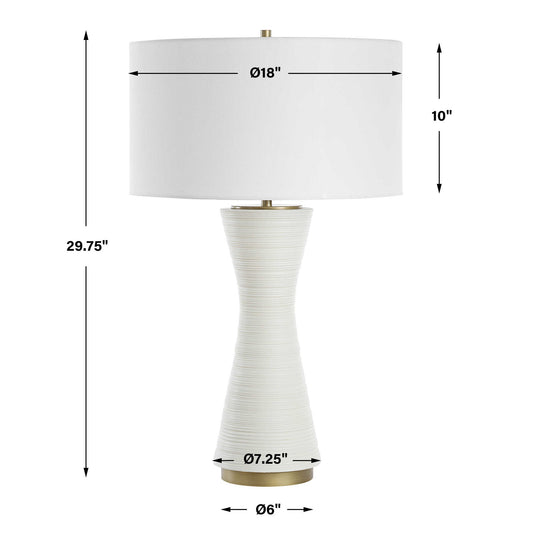 Ridgeline - Matte White Table Lamp - White