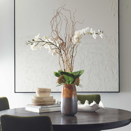 Earthbound Orchid - With Vase - Dark Brown