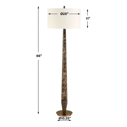Tyree - Marble Floor Lamp - Brown