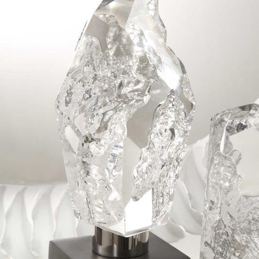 Crystal Peak - Sculptures (Set of 2) - Black / Silver