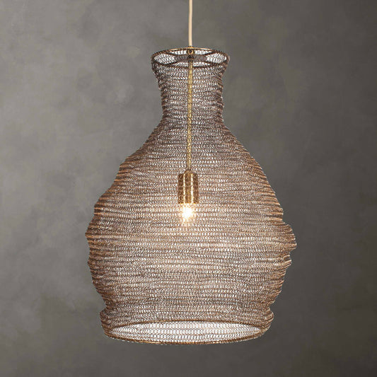 Murmur - Woven Brass 1 Light Pendant - Brass
