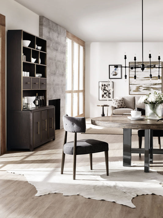 Curata - Upholstered Chair - Dark Gray / Dark Brown