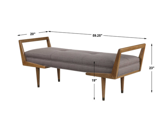 Waylon - Mid-Century Modern Bench - Dark Gray