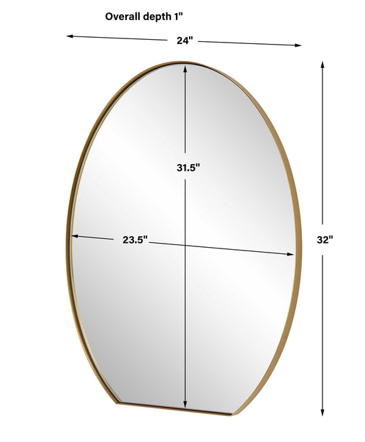 Cabell - Oval Mirror - Brass