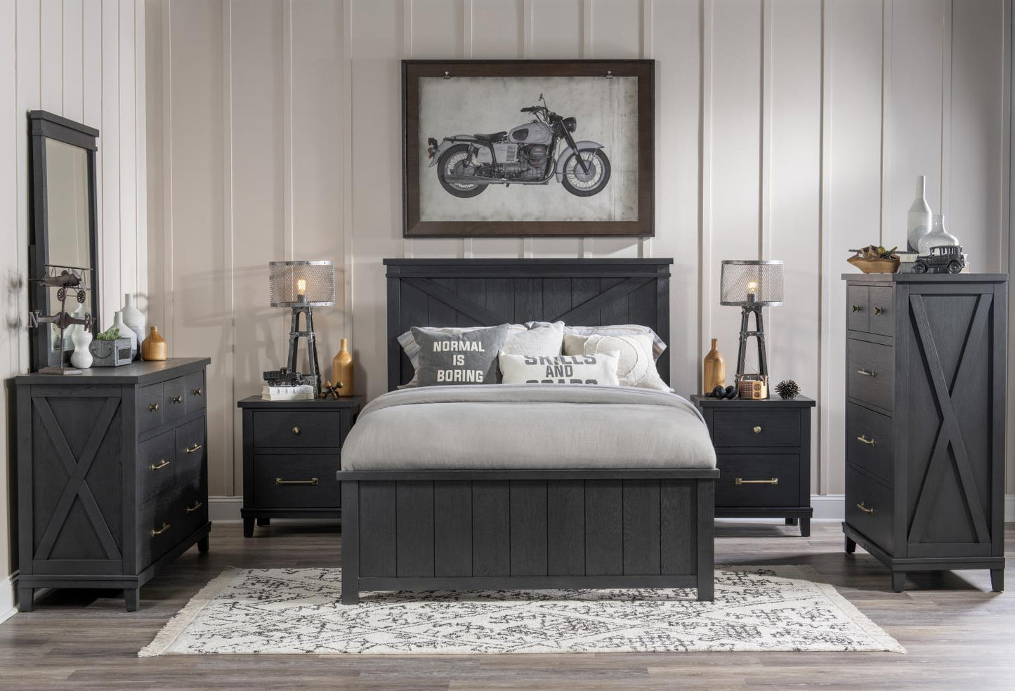 Flatiron - Bunk Headboard And Footboard - Midnight