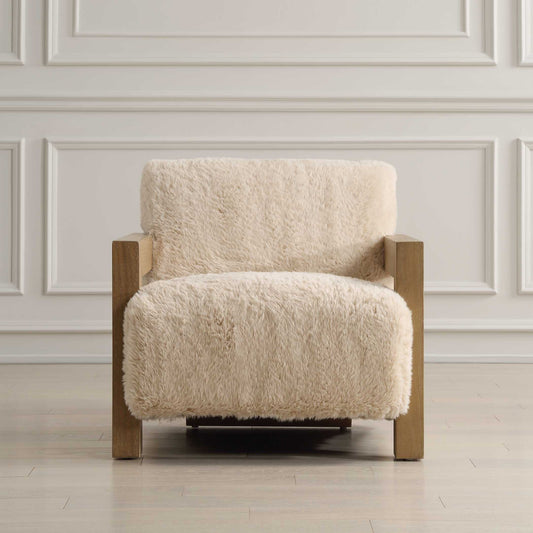 Jackson - Sheepskin Accent Chair - Light Brown