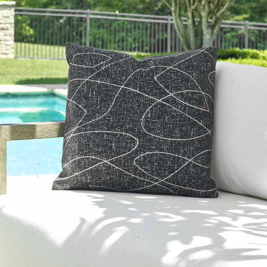 Loopy Loop - Outdoor Pillow - Onyx