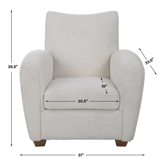 Teddy - Shearling Accent Chair - White