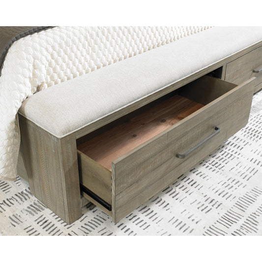 Intrigue - King Upholstered Bench Storage Footboard - Hazelwood