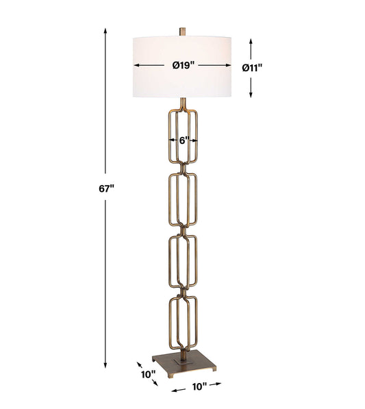 Link - Brushed Gold Floor Lamp