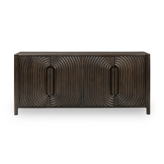 Colson - Mango Wood 4 Door Cabinet - Coffee Brown