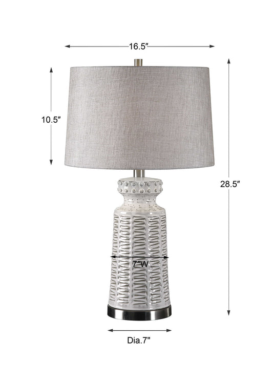 Kansa - Table Lamp - Distressed White