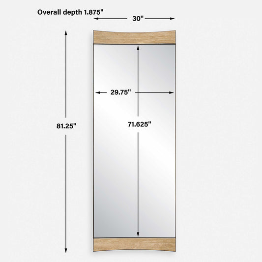 Russo - Oversized Modern Mirror - Light Brown