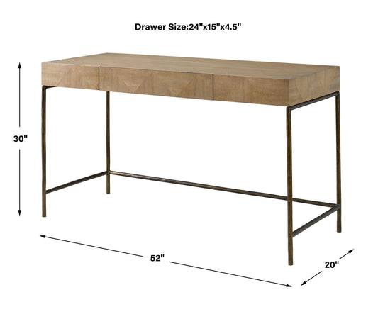 Aristotle - Natural Wood Modern Desk