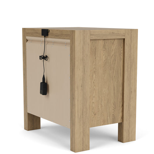 Davie - Wood One Drawer Nightstand - Light Brown