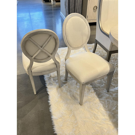 Hepburn - Oval Back Upholstered Side Chair (Set of 2) - White