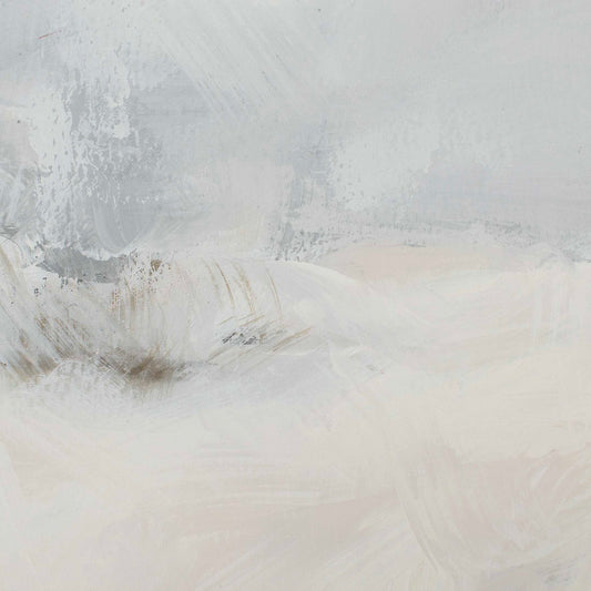 Simple Serenity - Framed Abstract Art - White / Light Blue