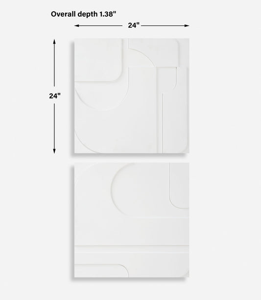 Contours - White Wall Decor (Set of 2)