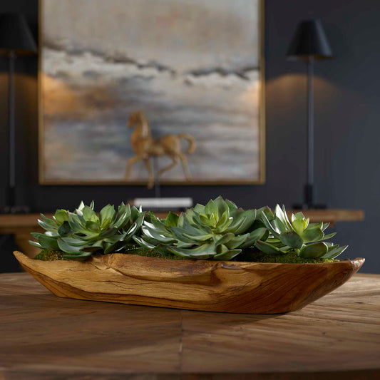 Yuma - Succulent Centerpiece - Dark Brown