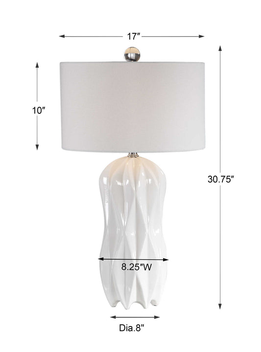 Malena - Glossy Table Lamp - White