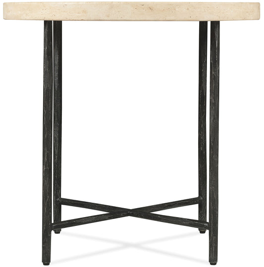 Driftwood - Round Side Table - Beige / Gray