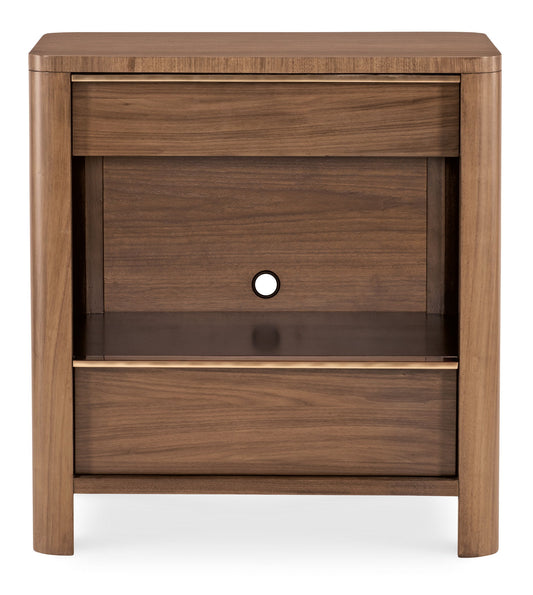 Eleana - Two Drawer Nightstand - Medium Wood