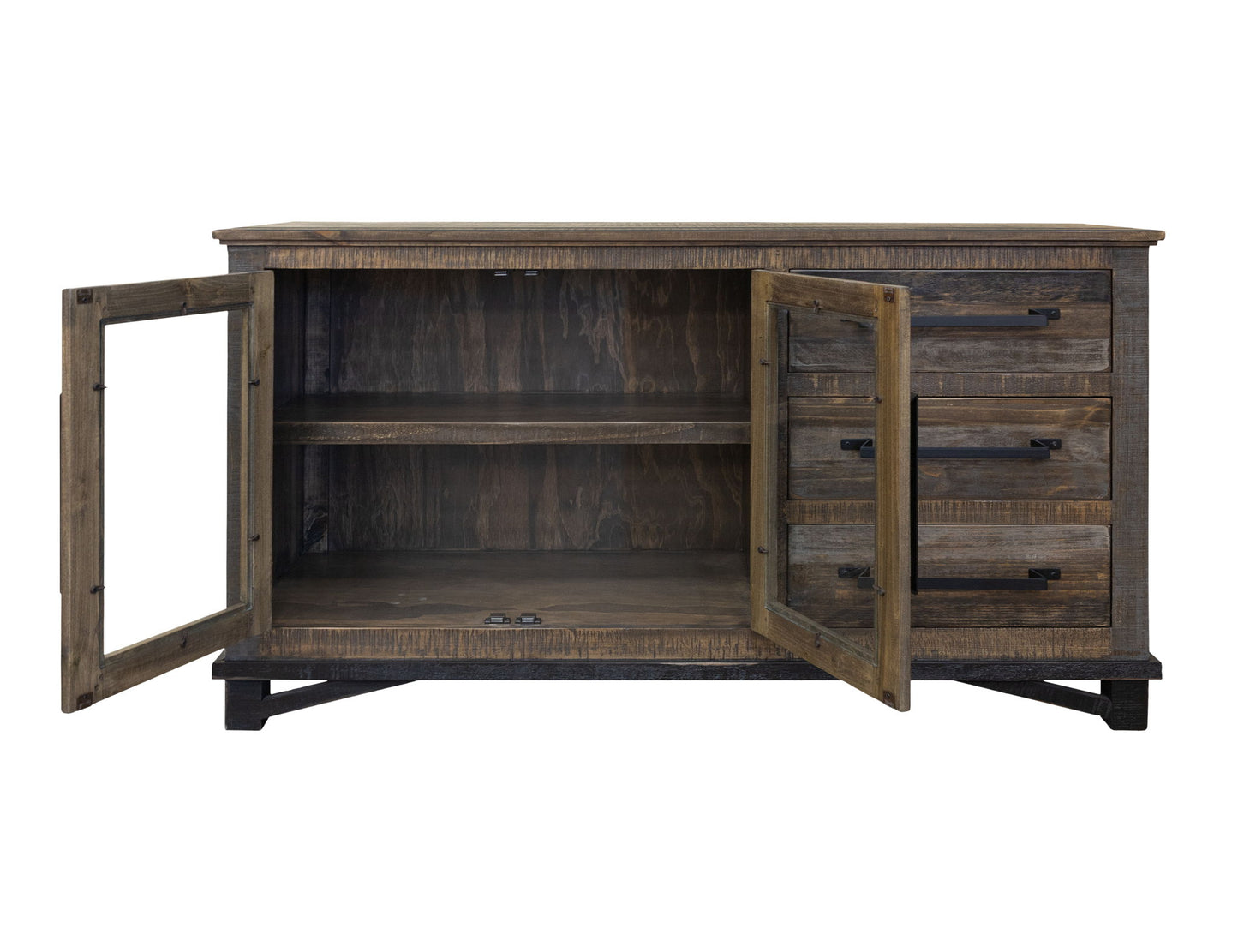 Loft - 60” Buffet With 3 Drawer / 2 Doors - Two Tone Gray / Brown