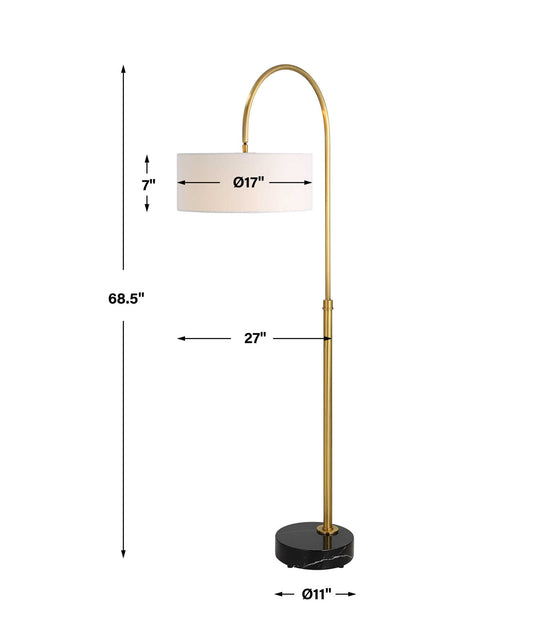 Huxford - Brass Arch Floor Lamp