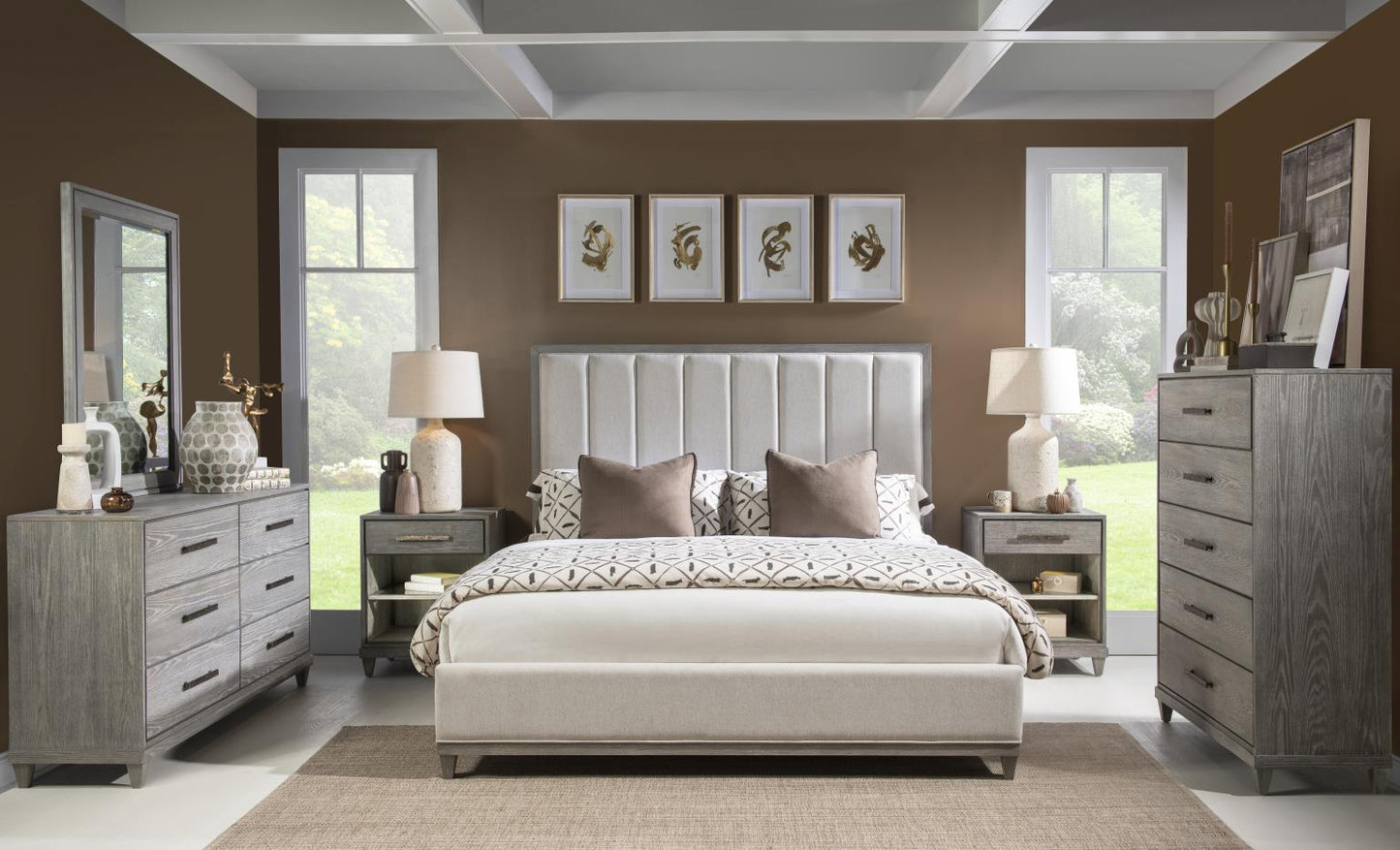 Artesia - Panel Queen Headboard - Smokey Taupe