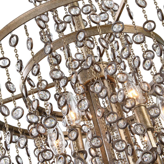 Valka - 6 Light Crystal Chandelier - Light Brown
