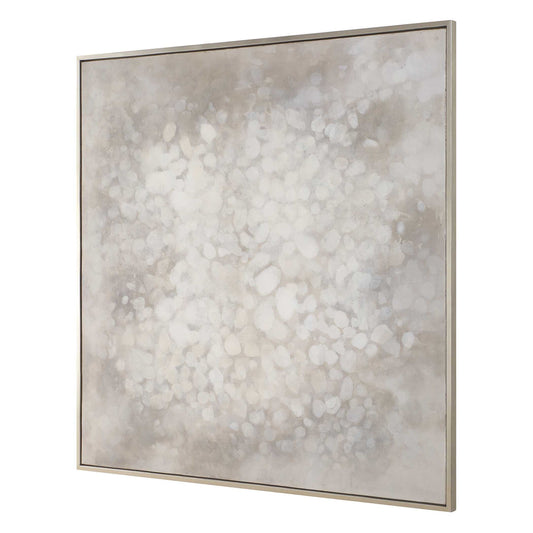 Out Of Focus - Framed Abstract Art - Gold / Gray / White / Woodtone