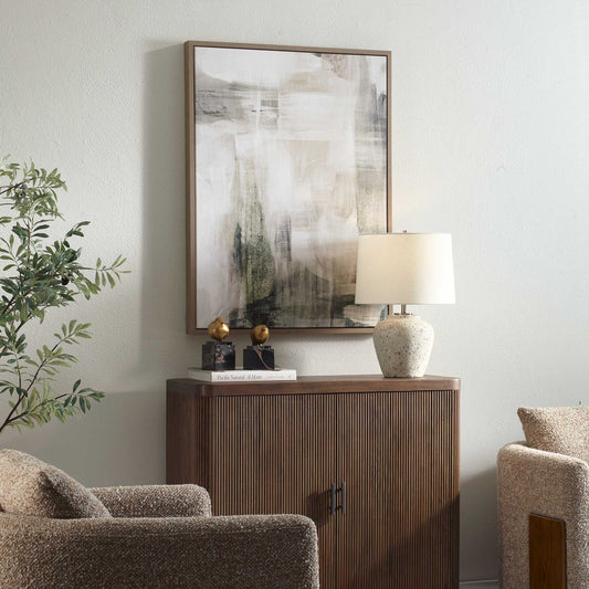 Subliminal Drift - Framed Modern Art - Black / Brown / Gray / Green / White