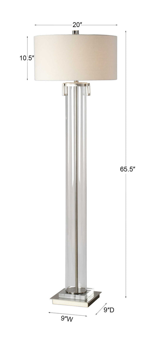 Monette - Tall Cylinder Floor Lamp - Pearl Silver