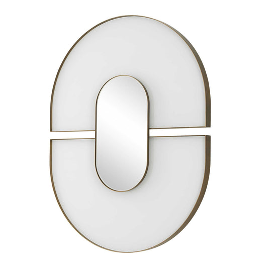 Encase - Modern Oval Mirror - White