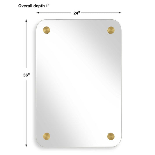 Hamrick - Frameless Mirror - Brass / Gold