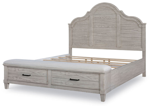 Belhaven - Queen Upholstered Bench Storage Footboard - Pearl Silver