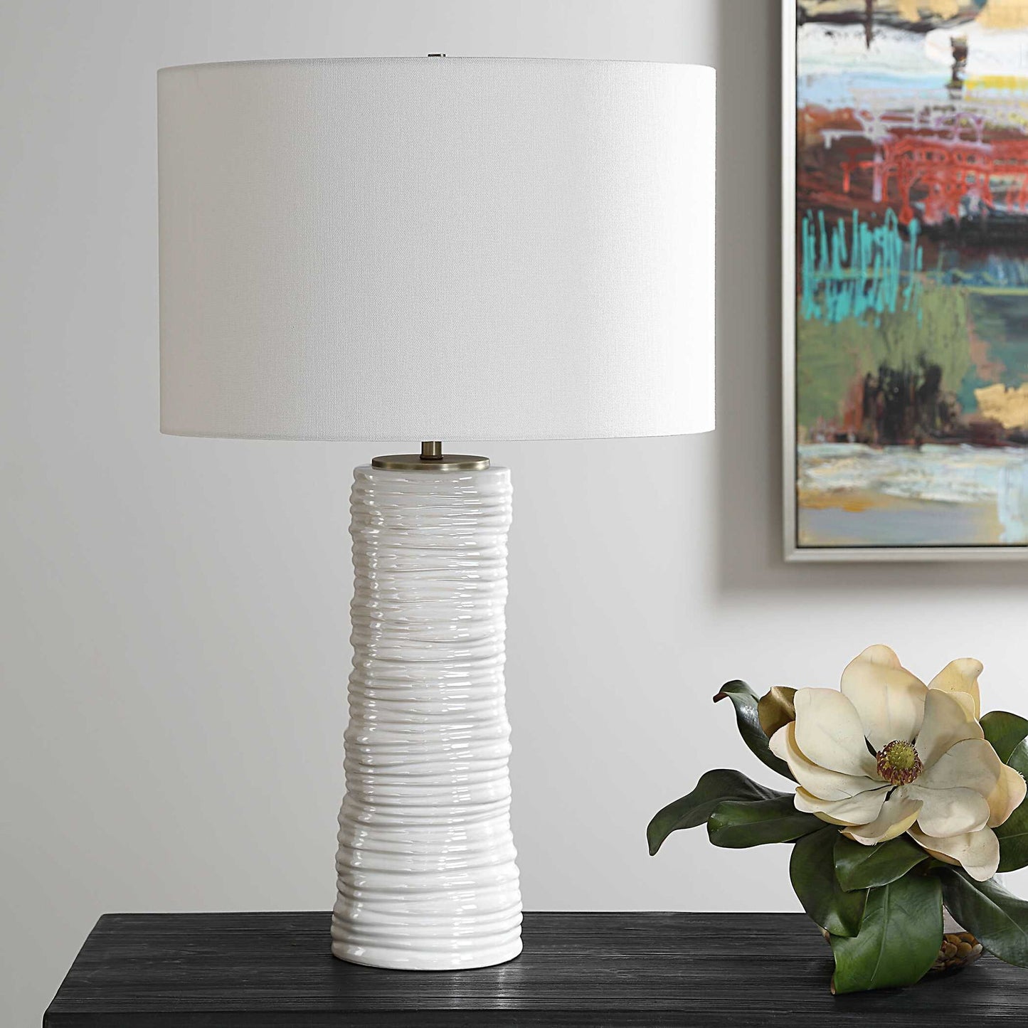 Pavlova Glossy - White Table Lamp