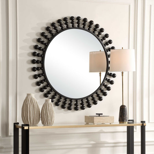 Aziel - Round Mirror - Black