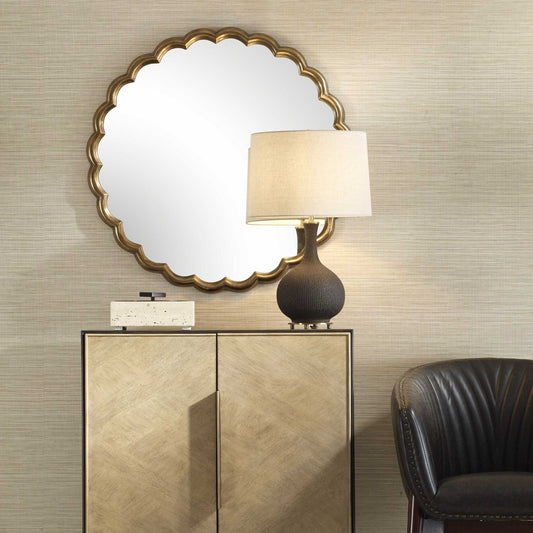 Cerrito - Round Mirror - Antique Brass