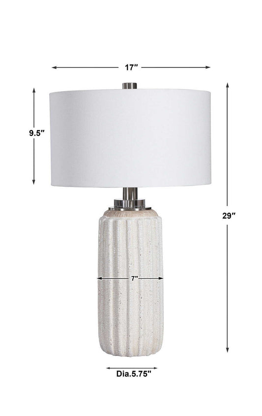 Azariah - Crackle Table Lamp - White