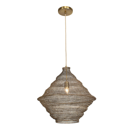 Sigh - Woven Brass 1 Light Pendant - Brass