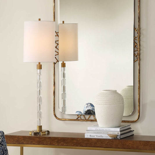 York - Crystal Buffet Lamp - Brass