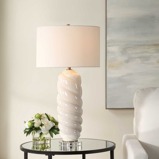 Anneli - Swirl Table Lamp - White