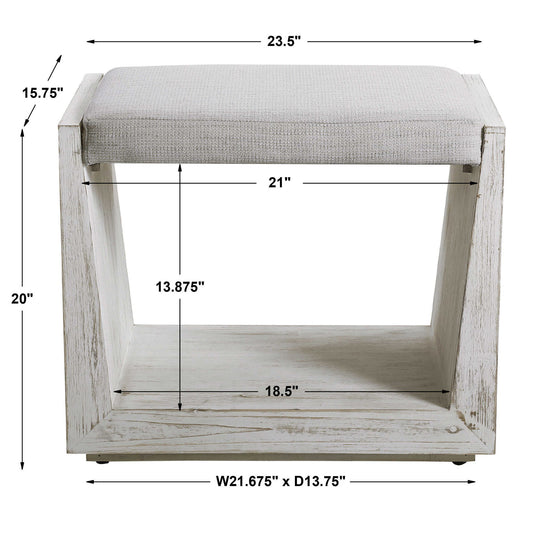Cabana - Small Bench - White