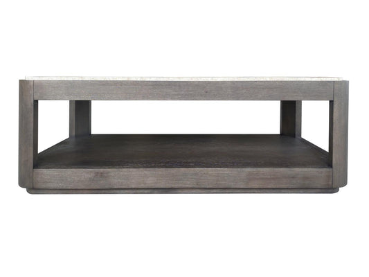 Lancia - Rectangular Cocktail Table With Stone Top - Charred Oak